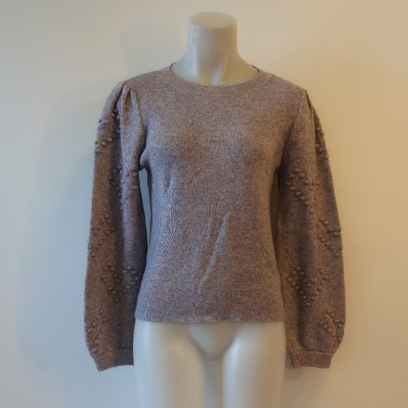 Womens Splendid Lavender Cotton Wool Cashmere Blend Popcorn Sleeve Sweater S * - Picture 2 of 9